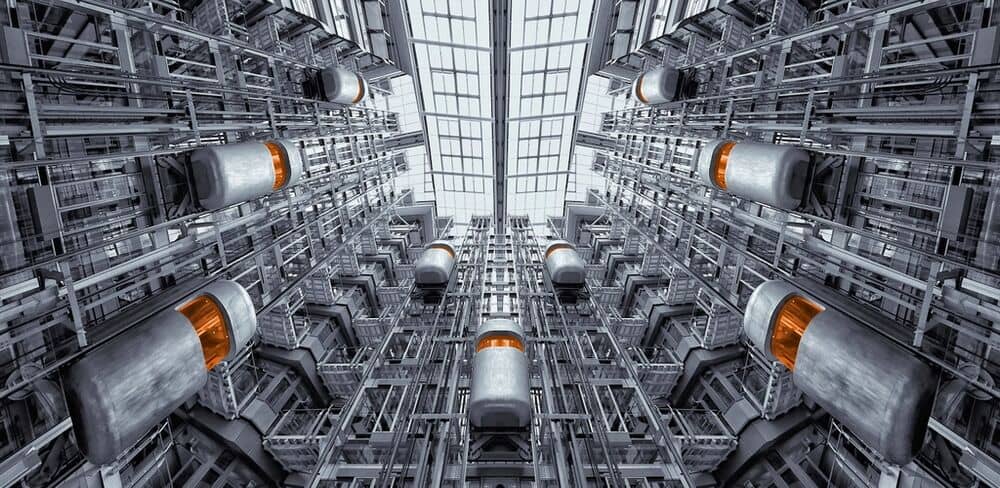 Industrial facility with HVAC and support structures
